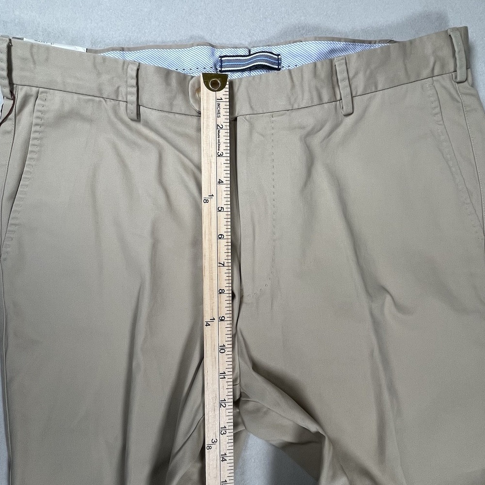 New Peter Millar Chino Pants Men's 35x36 Khaki‎ Raleigh Wash Twill Flat Front - Picture 9 of 10